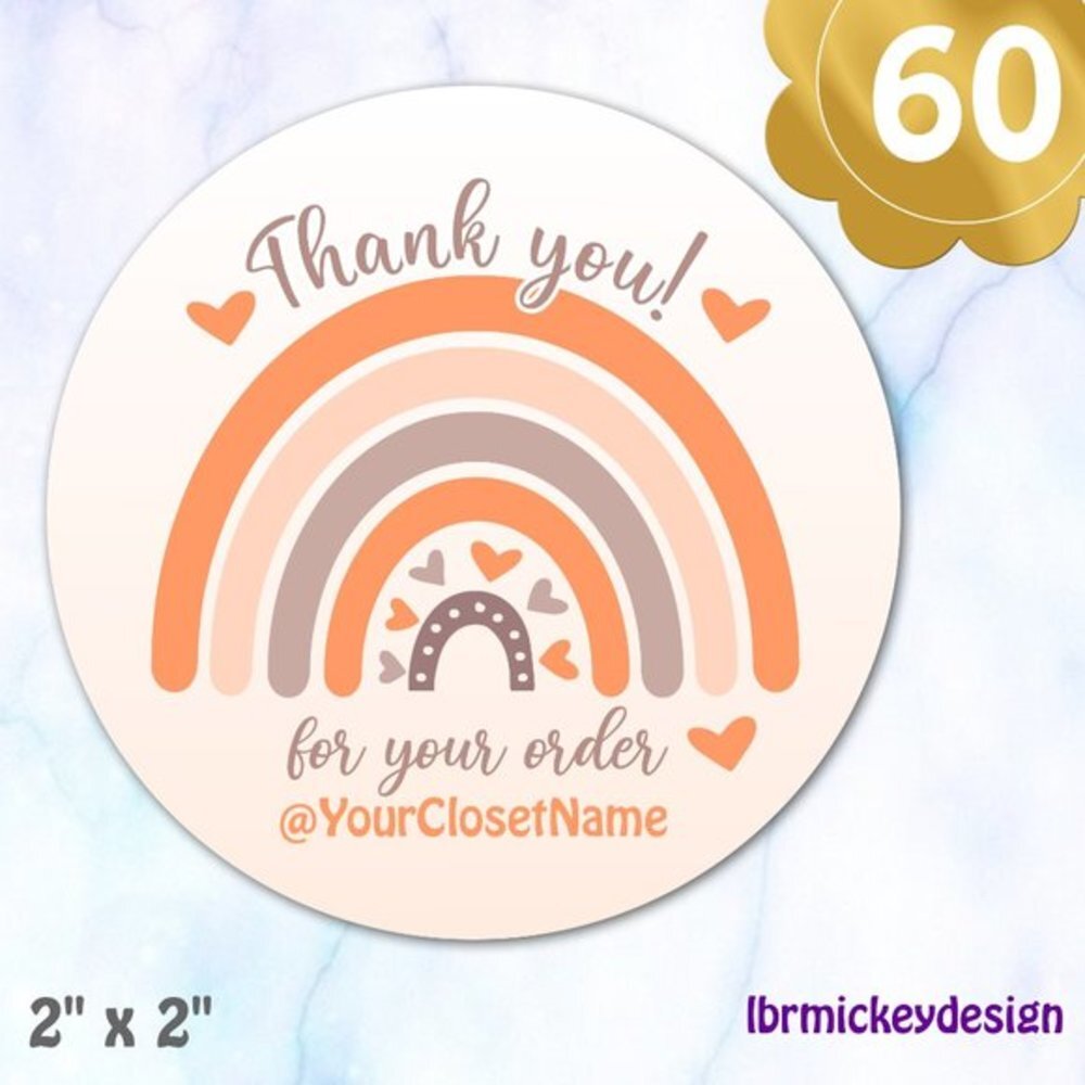 ♥️ 5x25 / 60 Thank You Stickers